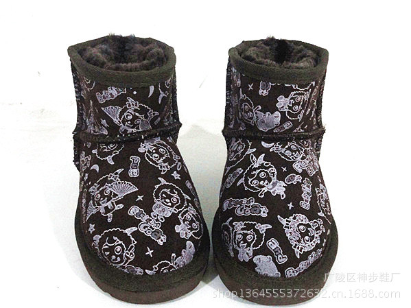 愛新覺羅皇冠雪靴/5854兒童雪靴牛皮喜羊羊童鞋工廠,批發,進口,代購