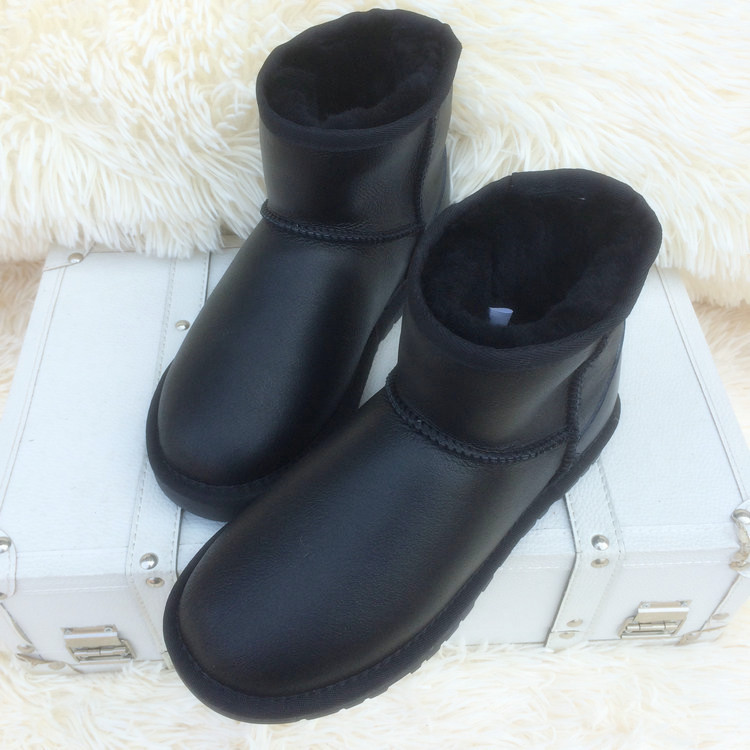（金屬防水）5854短筒羊皮毛一體雪靴子牛筋底男女棉鞋工廠,批發,進口,代購