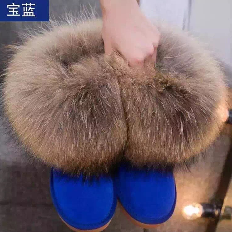 雪靴女羊皮毛一體低筒5854狐貍毛防滑牛筋底廠傢批發一件代發工廠,批發,進口,代購