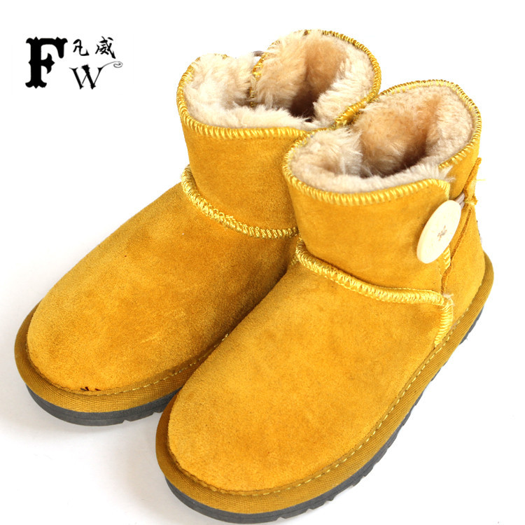 2015寶寶新款真皮雪靴 寶寶毛絨雪靴 低筒童款保暖雪靴棉靴工廠,批發,進口,代購