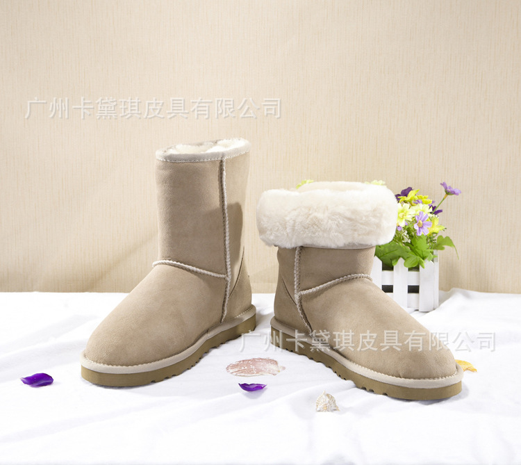 5800冬款經典保暖中筒男靴筒套羊皮毛一體雪靴一件代發情侶款工廠,批發,進口,代購