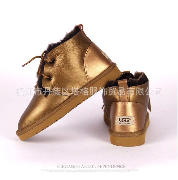 正品代購 u665807系帶低筒防水羊皮毛一體保暖透氣單鞋款雪靴子工廠,批發,進口,代購