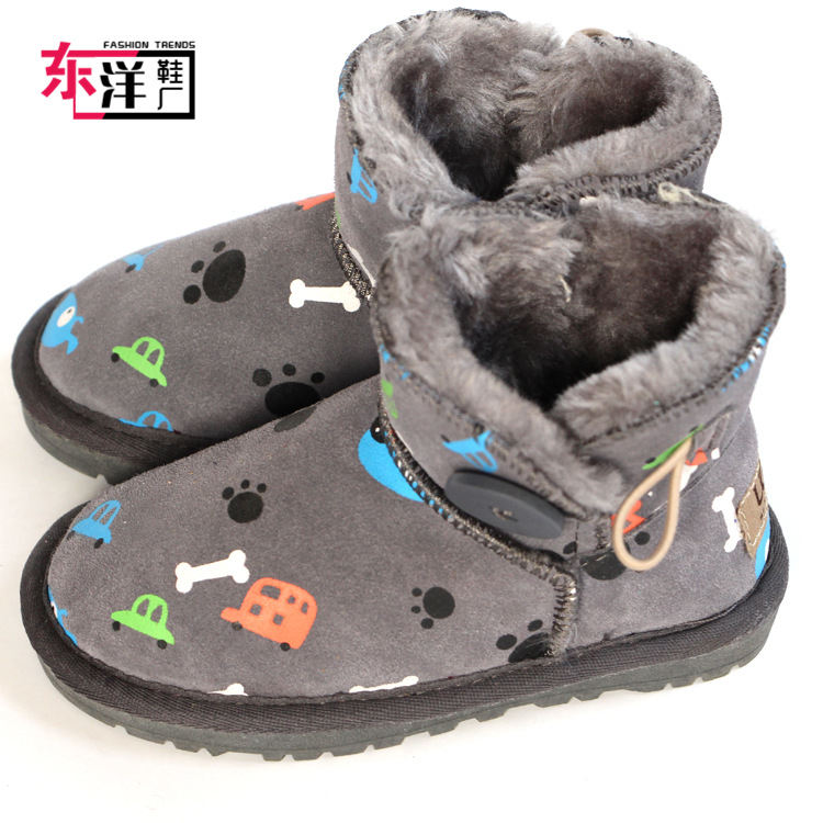 廠傢直銷兒童雪靴 3352低筒卡通小狗帶扣棉鞋 款式多樣可選工廠,批發,進口,代購