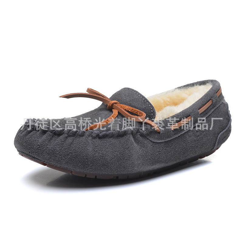 冬季保暖真牛皮純羊毛蝴蝶結5612包子鞋棉鞋情侶親子鞋批發代發批發・進口・工廠・代買・代購