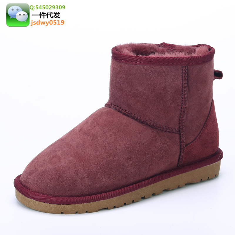 2015新款5854低筒雪靴 廠傢一件代發羊皮毛一體真皮雪靴女鞋工廠,批發,進口,代購