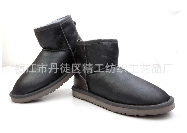 廠傢直銷批發供應5854羊皮毛一體雪靴 金屬黑工廠,批發,進口,代購
