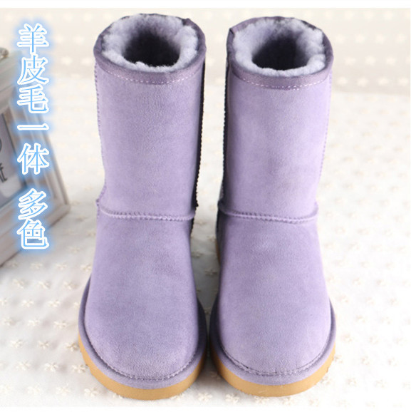 5825中筒雪靴男女靴羊皮毛一體保暖靴牛筋底冬季女鞋廠傢直銷工廠,批發,進口,代購