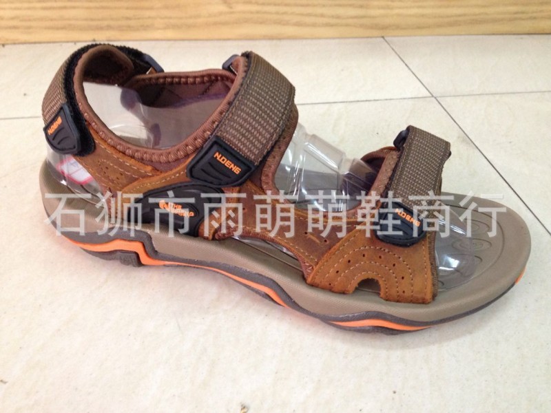 現貨諾登新款頭層皮沙灘夏季透氣男真皮涼鞋庫存涼鞋整件批發工廠,批發,進口,代購