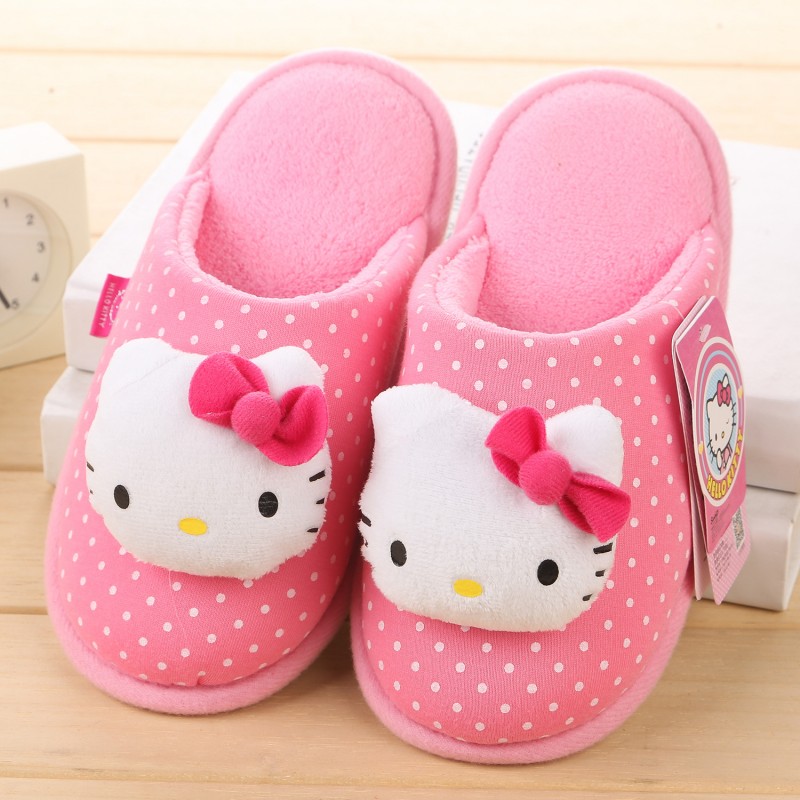 新款hellokitty冬季拖中童女童保暖棉鞋傢居拖鞋防滑棉拖鞋16893工廠,批發,進口,代購