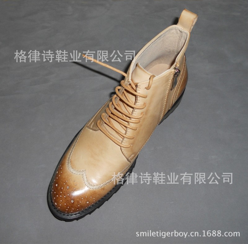 謝霆鋒同款英倫真皮男靴 馬丁靴潮流短靴軍靴子工廠,批發,進口,代購