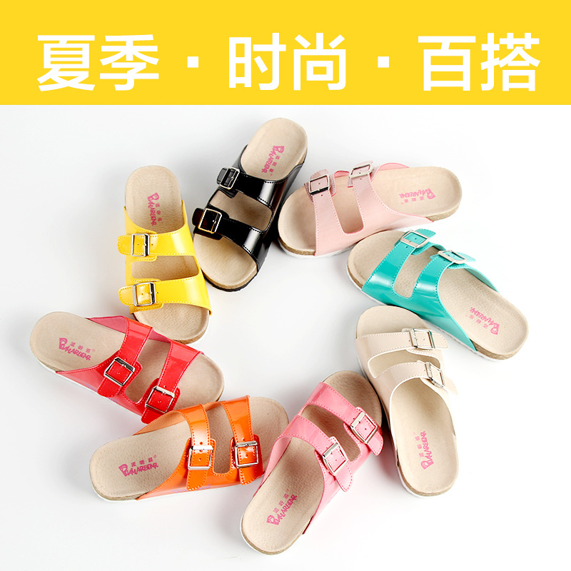 派啦熊兒童軟木底拖鞋2016新品外貿女童涼拖沙灘鞋小孩涼拖博肯鞋工廠,批發,進口,代購