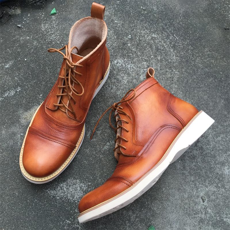 日系RED WING8111英倫復古歐美速寫做舊男牛皮馬丁靴軍靴單鞋批發・進口・工廠・代買・代購