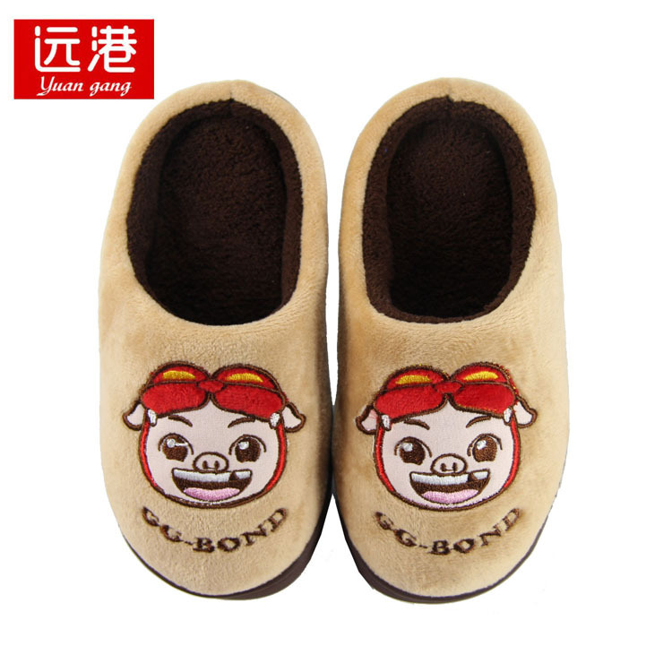 2016正品豬豬俠兒童傢居拖鞋 卡通刺繡保暖防滑棉拖鞋0733工廠,批發,進口,代購