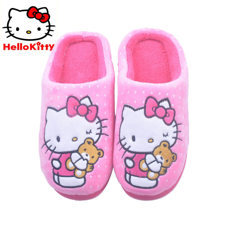 HelloKitty大童棉拖鞋 冬季時尚卡通長幫拖鞋 女童軟底棉拖15654工廠,批發,進口,代購