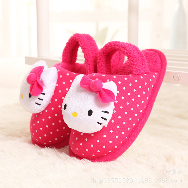 小童Hellokitty凱蒂貓棉拖鞋冬可愛女童卡通軟底傢居鞋防滑16892工廠,批發,進口,代購