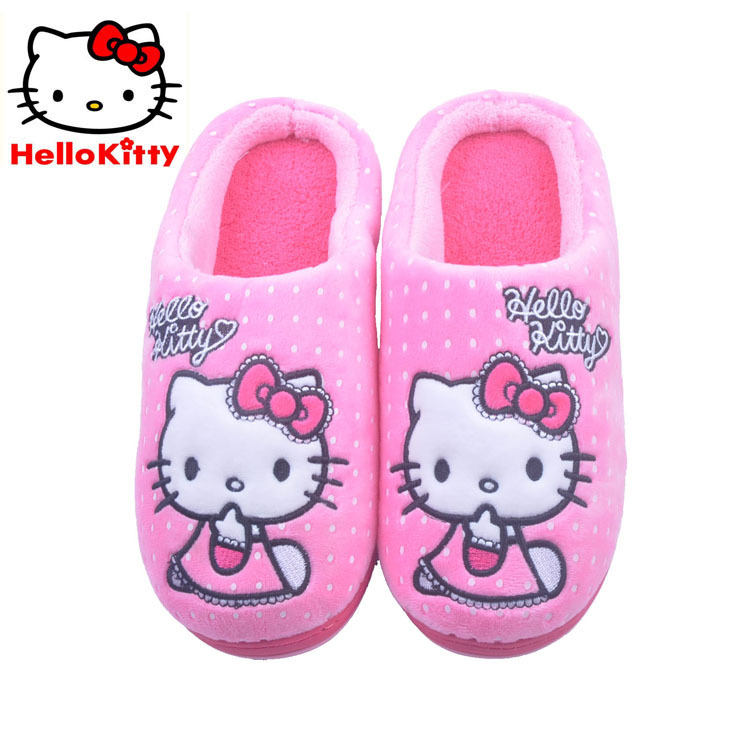 HelloKitty大童棉拖鞋 冬季時尚卡通長幫拖鞋 女童軟底棉拖15650工廠,批發,進口,代購