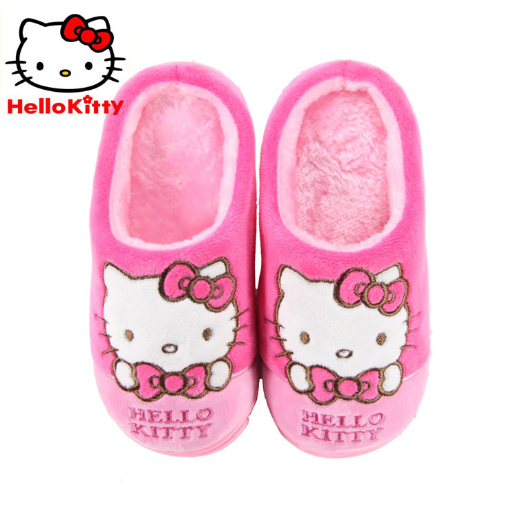 Hello Kitty新款兒童棉拖鞋 冬季時尚卡通中童短毛絨拖鞋16960工廠,批發,進口,代購
