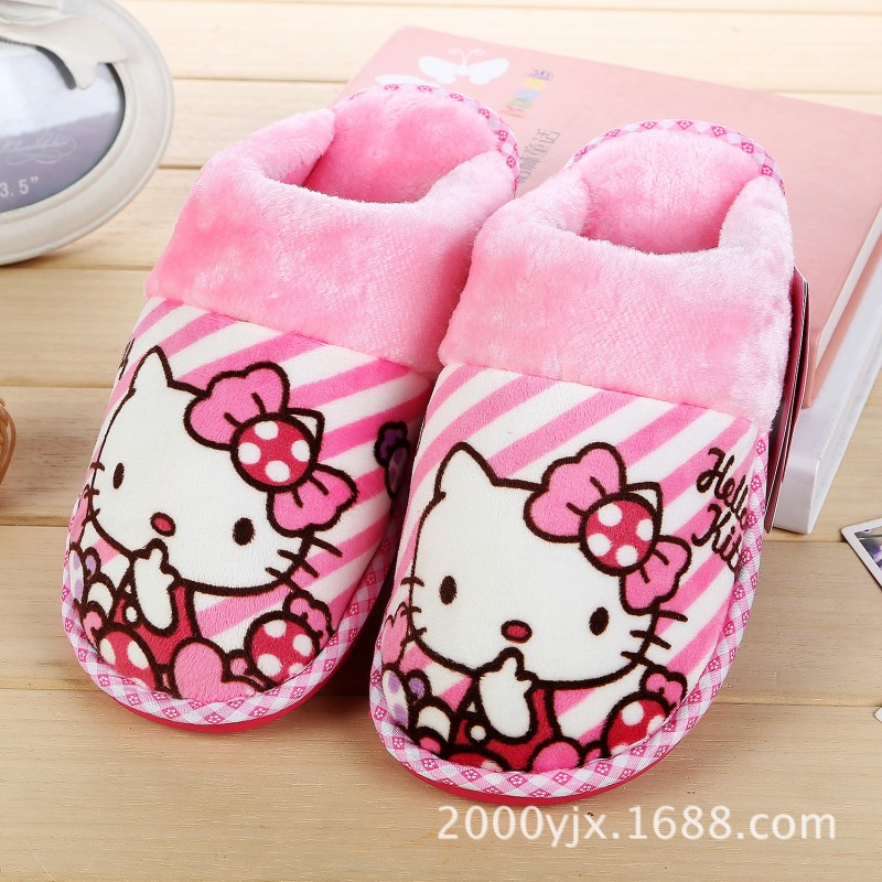 （中）HELLOKITTY貓兒童棉拖鞋防掉防脫後帶小童棉拖批發15854工廠,批發,進口,代購