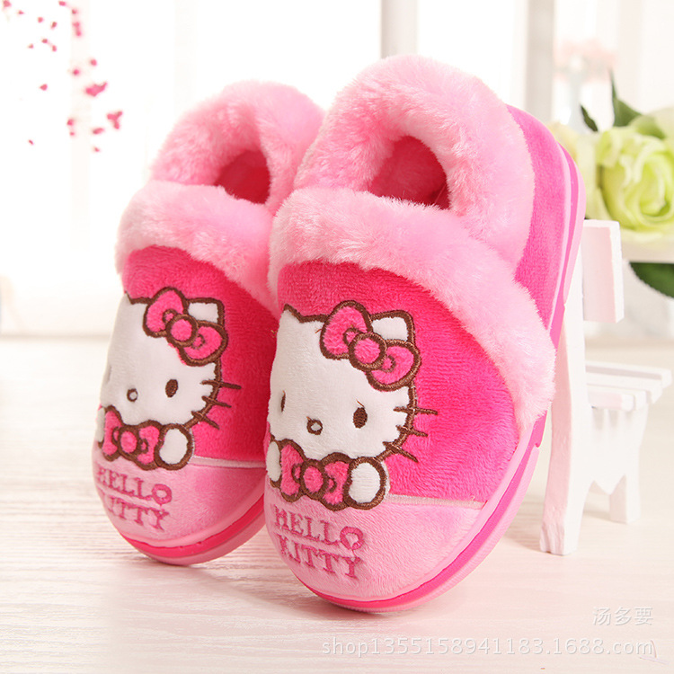 小童Hellokitty凱蒂貓棉拖鞋冬季保暖女童寶寶防滑傢居鞋16037工廠,批發,進口,代購