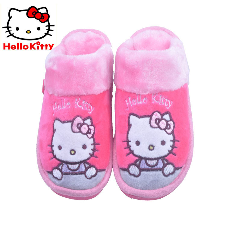 HelloKitty兒童棉拖鞋 冬季卡通毛絨口棉拖 中童防滑拖鞋14913批發・進口・工廠・代買・代購