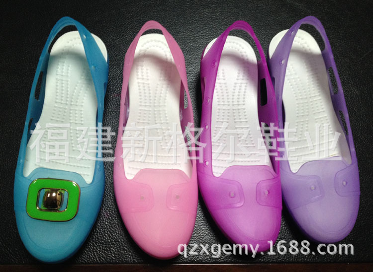 2015韓版女士時尚水晶變色果凍涼鞋平底舒適單鞋透氣拖鞋工廠,批發,進口,代購