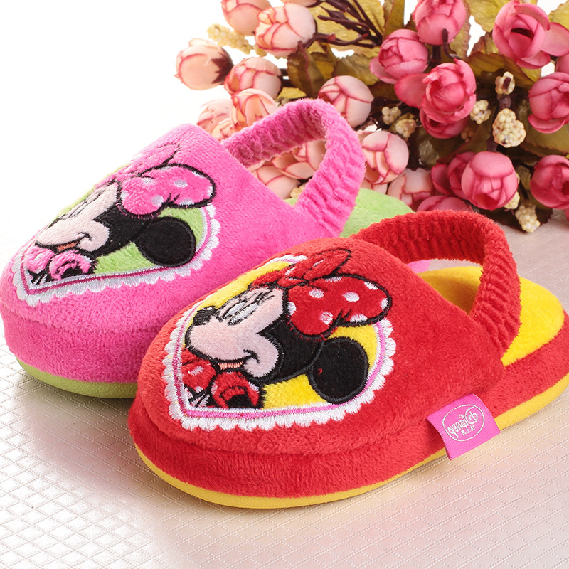 正品Disney迪士尼可愛萌女童冬季新款米妮寶寶傢居棉拖鞋14601工廠,批發,進口,代購