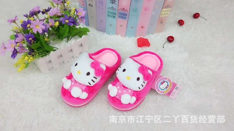 2016冬款正版hello Kitty凱蒂貓16921防滑 耐磨立體頭長幫中童拖工廠,批發,進口,代購