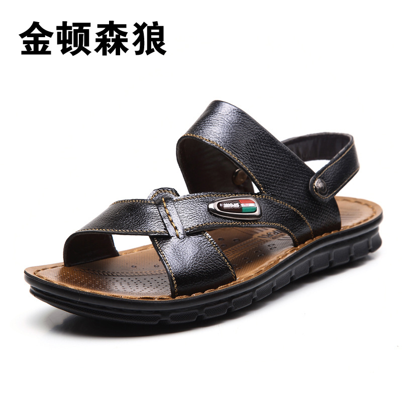 2015金頓森狼新款正品男士休閒真皮涼鞋男沙灘鞋涼拖鞋透氣鞋批發工廠,批發,進口,代購