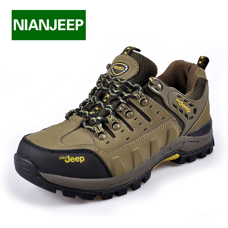 NIANJEEP男鞋真皮戶外登山鞋徒步鞋吉普盾運動休閒鞋登山男鞋子工廠,批發,進口,代購
