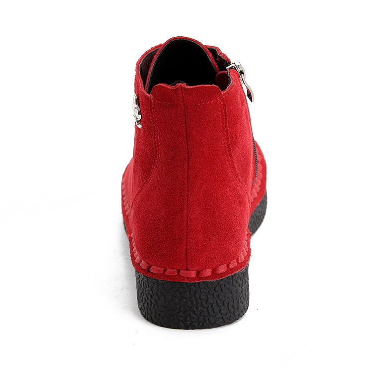 2015韓版秋冬新款短筒女靴平底馬丁靴側拉鏈防滑短靴女靴子女鞋子工廠,批發,進口,代購