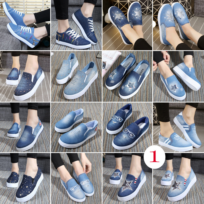 2016帆佈鞋女牛仔佈鞋春秋學生休閒鞋懶人鞋透氣防滑百搭單鞋代發工廠,批發,進口,代購