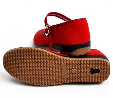 紅色雙色平一代跳舞舞蹈廣場佈鞋 老北京佈鞋工廠,批發,進口,代購