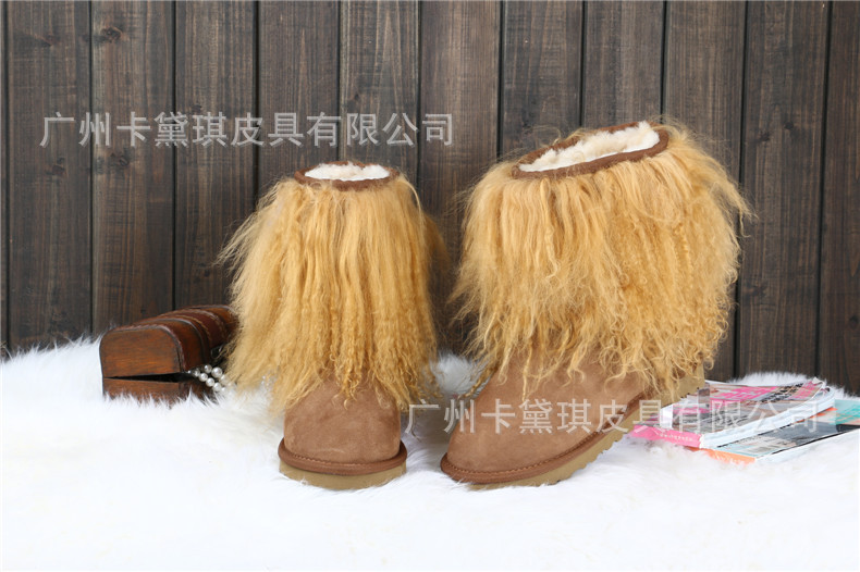 澳洲進口真皮毛一體1875攤羊毛雪靴一件代發U哥哥保暖中筒靴子批發・進口・工廠・代買・代購
