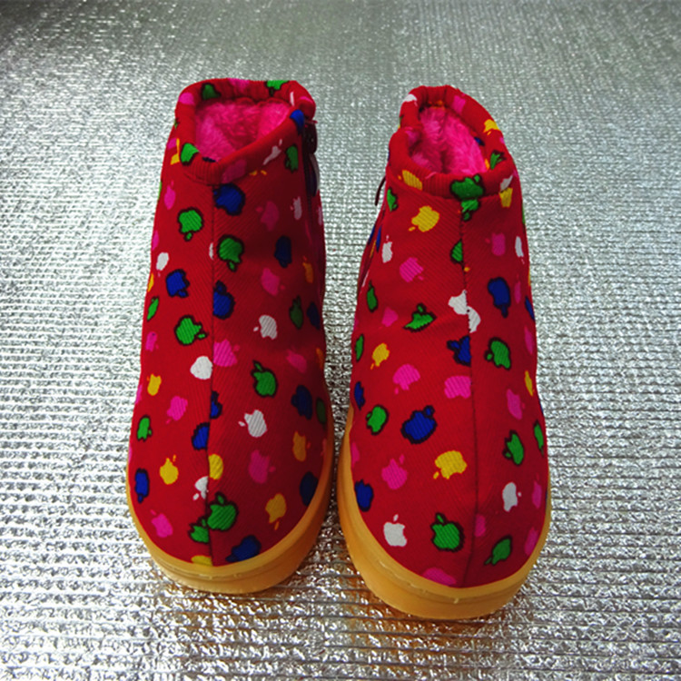 冬季新款側拉鏈男女燈芯絨棉花手工兒童棉鞋加厚底防滑保暖牛筋批發・進口・工廠・代買・代購