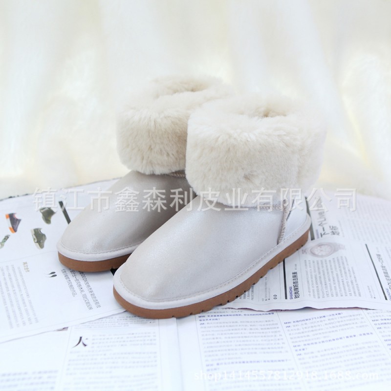 澳洲皮毛一體女士雪靴 冬季新款保暖鞋中筒真皮冬鞋子批發5825批發・進口・工廠・代買・代購