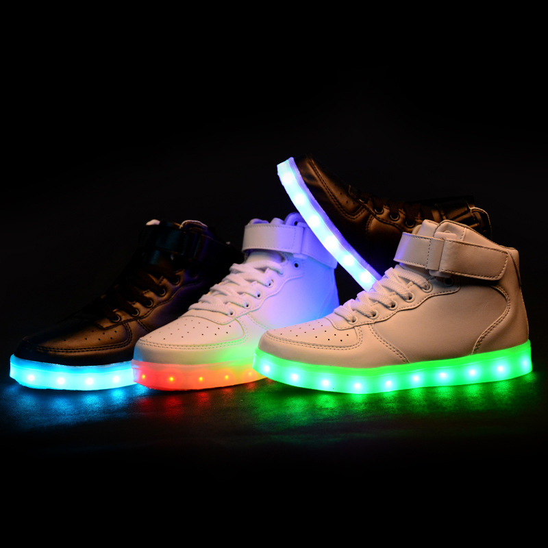 廠傢透氣發光鞋LED情侶休閒鞋子USB充電七彩夜光燈鞋批發一件代發批發・進口・工廠・代買・代購