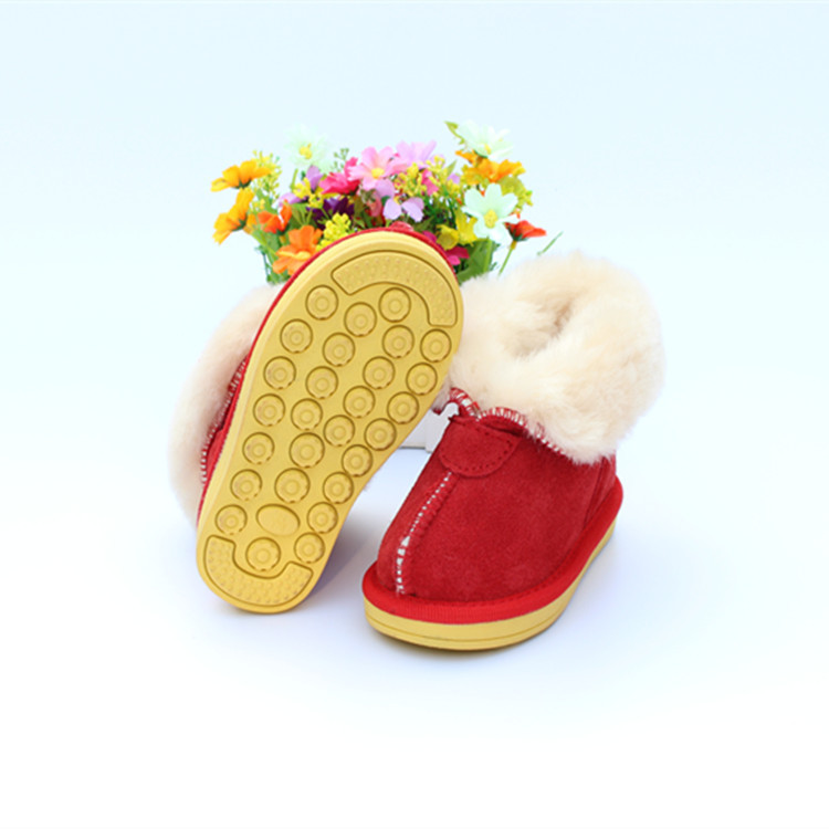 皮毛一體兒童雪靴防滑軟底寶寶棉鞋一件代發羊毛雪靴批發・進口・工廠・代買・代購