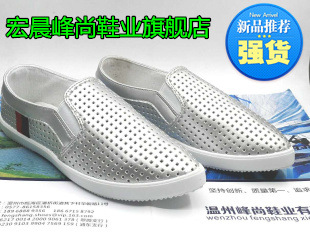 原單正品時尚銀色麵洞洞鞋歐美風大氣舒適國旗鞋飾帶尖頭鞋女鞋工廠,批發,進口,代購