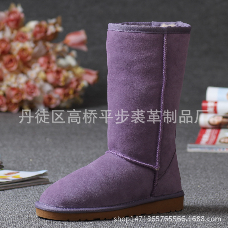 真皮雪靴廠傢批發供應新款高筒純羊毛5815雪靴女真皮棉靴代發批發・進口・工廠・代買・代購
