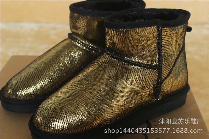 批發亮片雪靴女 新款 歐洲站5854低筒女靴廠傢直銷批發・進口・工廠・代買・代購