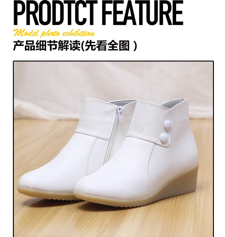 新款女鞋 小白鞋護士鞋真皮系帶尖頭棉鞋女 廠傢直銷女鞋批發工廠,批發,進口,代購