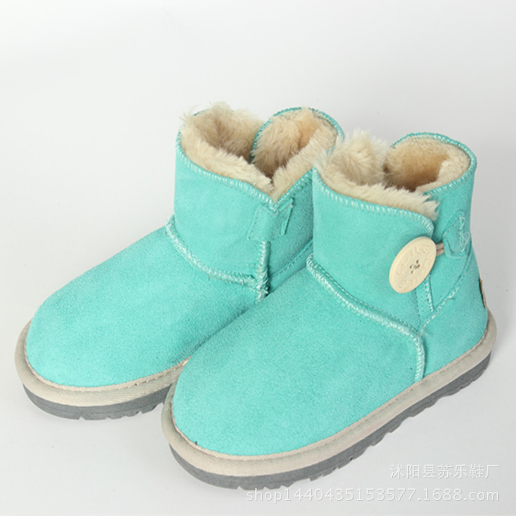 新款3352雪靴兒童 真皮男女童韓版靴子保暖 廠傢直銷批發・進口・工廠・代買・代購