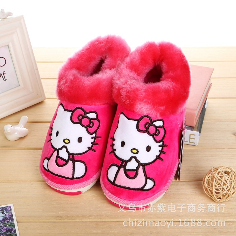 正品HELLOKITTY冬季女式超絨棉鞋 保暖防滑傢居鞋KT貓15983工廠,批發,進口,代購