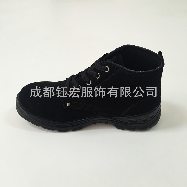黑色牛皮翻毛時尚工作鞋 防砸鋼頭勞保鞋防護鞋 廠傢直供批發・進口・工廠・代買・代購