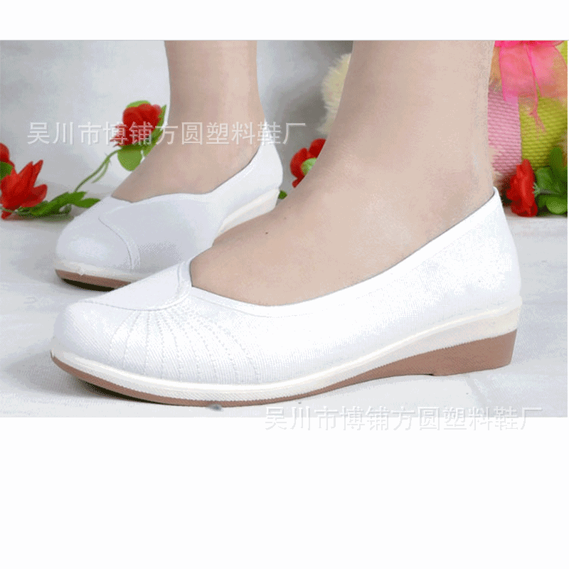2016春季新款老北京佈鞋護士鞋 白色美容院工作鞋坡跟休閒帆佈鞋工廠,批發,進口,代購