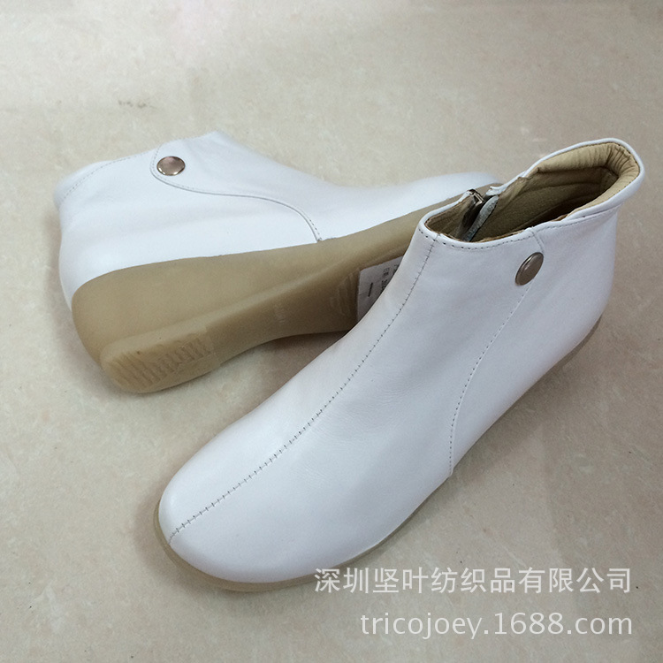 新款進口真皮護士醫生鞋 休閒坡跟6寸短靴 白色防靜電工廠,批發,進口,代購