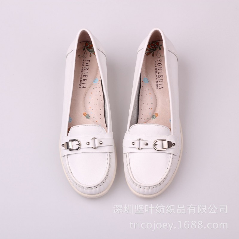 2014奧卡索品牌護士鞋坡跟小白鞋工作鞋真皮女鞋單鞋白色可定做工廠,批發,進口,代購