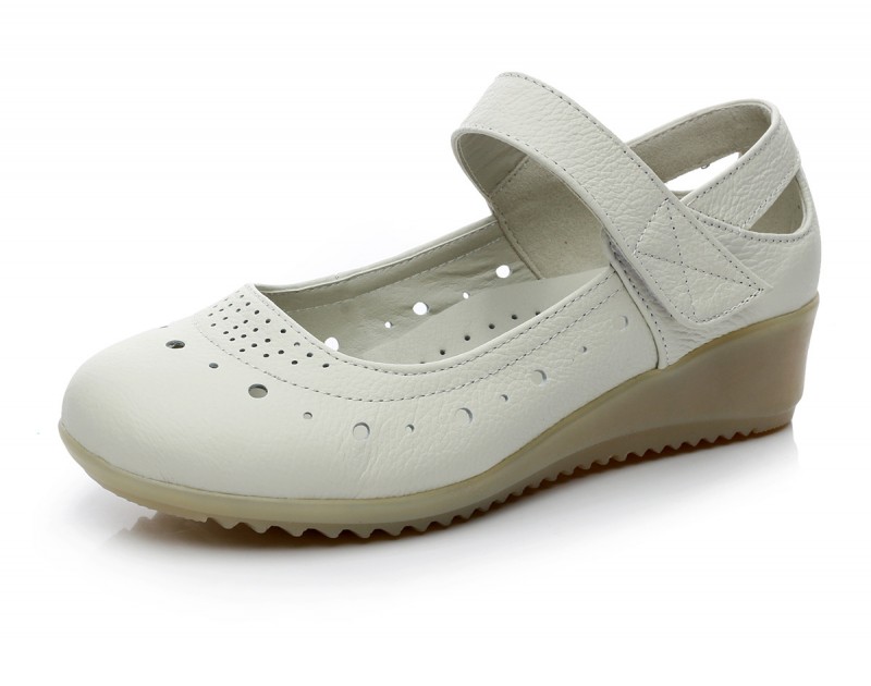 供應醫護小白鞋低幫護士鞋白色坡跟佈鞋圓頭軟底舒適工作鞋批發・進口・工廠・代買・代購