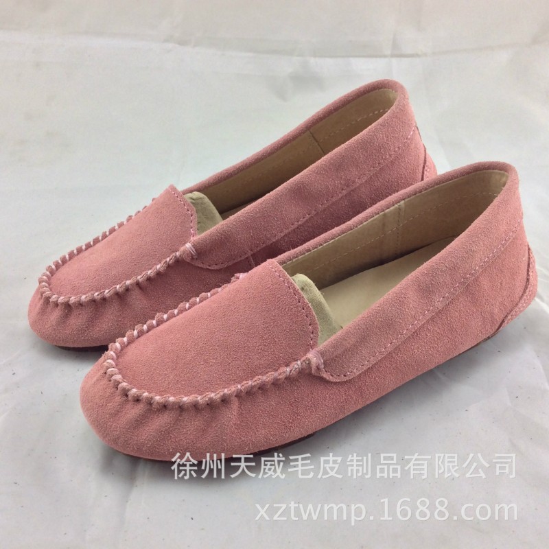 廠傢直銷女鞋2016春夏新款真皮休閒淺口圓頭坡跟鏤空豆豆鞋工廠,批發,進口,代購