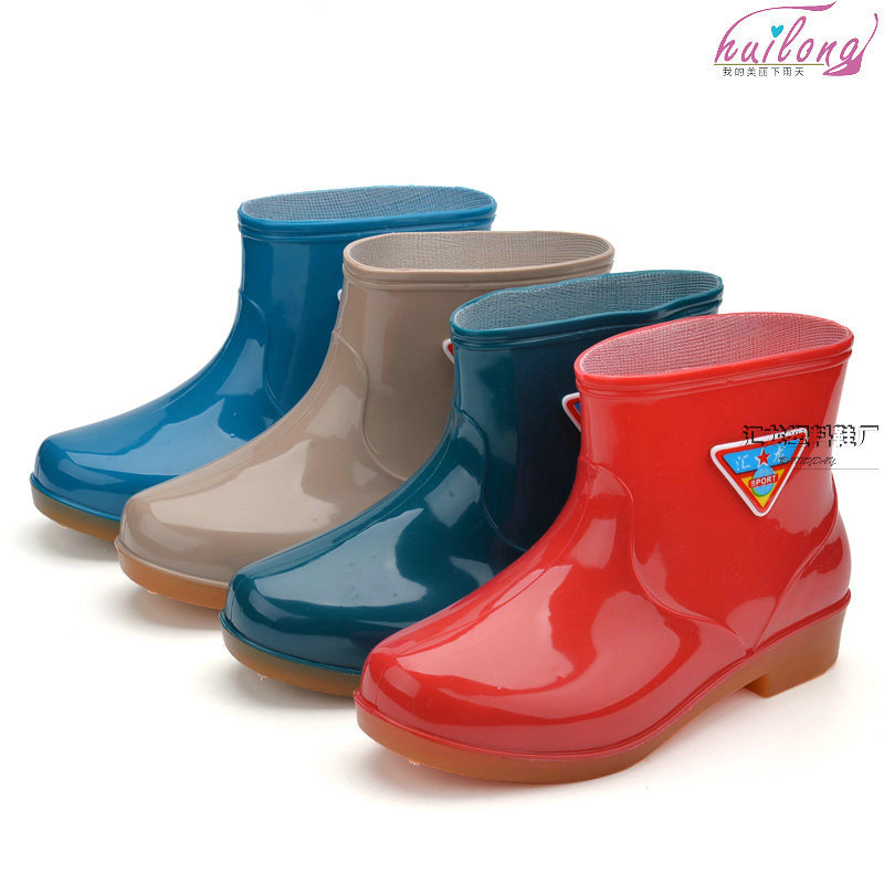 301女式雨鞋單層佈款四季PVC防滑耐磨高端時尚經典水靴直批四色潮工廠,批發,進口,代購
